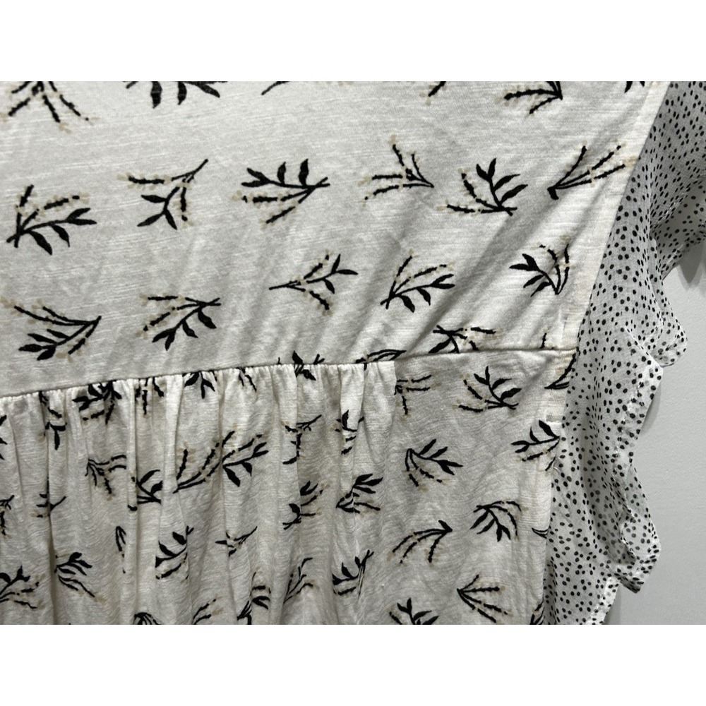 Lucky Brand Short Sleeve Ivory Floral Shirt Business casual career breathable LG - Picture 6 of 13